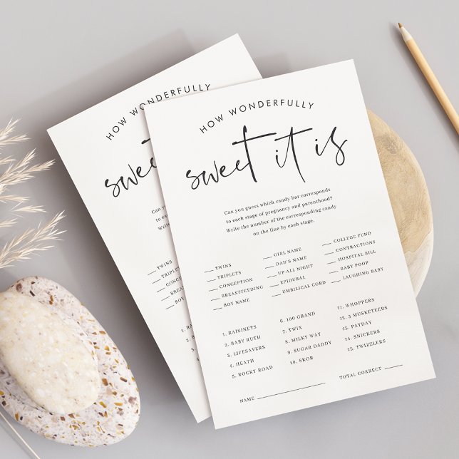 Wie süß es ist Baby Shower Candy Guessing Game Flyer (Von Creator hochgeladen)