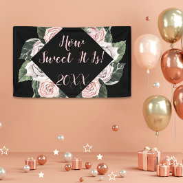 Wie süß es ist rosa Rosen Abschluss Banner