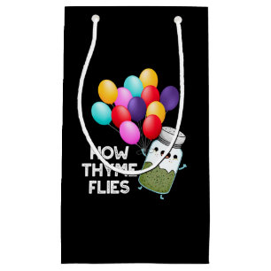 Wie Thyme Fliegt Funny Herb Pun Dark BG Kleine Geschenktüte