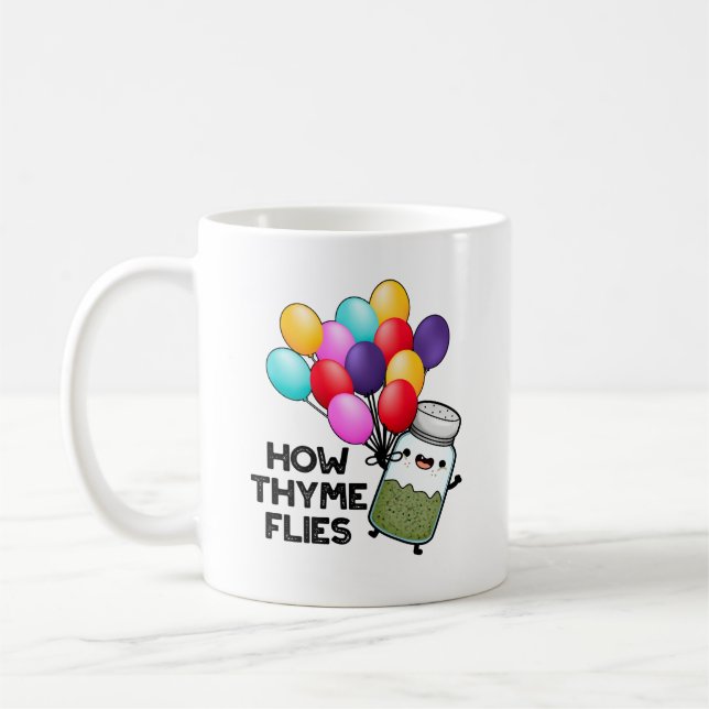 Wie Thyme Flies Funny Herb Pub Kaffeetasse (Links)