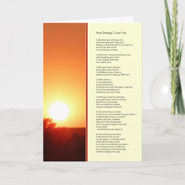 Wie tief ich dich Liebe habe.. Karte (Vorderseite)