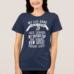Wie toll du bist Niedlicher Vogel Christlich singe Tri-Blend Shirt