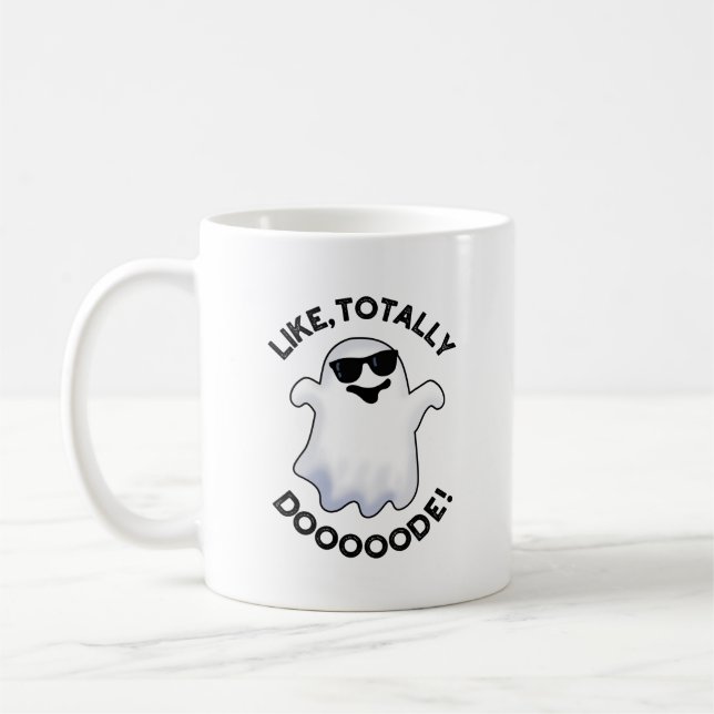 Wie Totally Doode Funny Ghost Pun Kaffeetasse (Links)