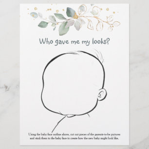 Wie unser Baby aussehen könnte Greenery Baby Showe Flyer