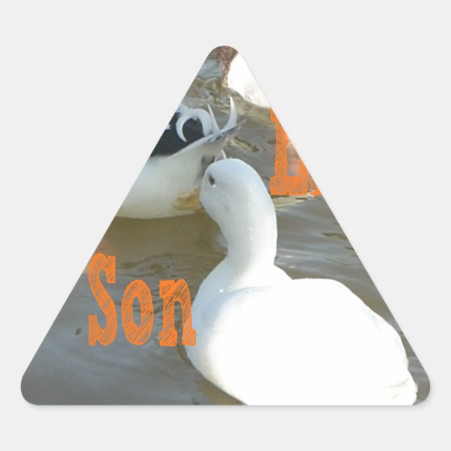 Wie Vater wie Sohn. Dreieckiger Aufkleber (Vorderseite)
