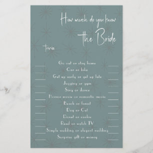 Wie viel wissen Sie vom Flyer The Bride Trivia?