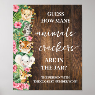 Wie viele Animal Crackers Pink Safari Duschspiel Poster