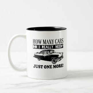 Wie viele Autos brauche ich wirklich? Nur noch ein Zweifarbige Tasse