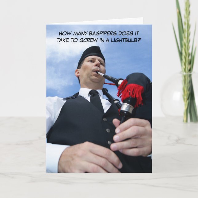 Wie viele Bagpiper braucht es... Karte (Vorderseite)