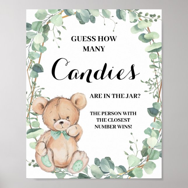 Wie viele Candies Bear Greenerity Duwer Game Sign Poster (Vorne)