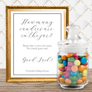 Wie viele Candies Minimalistisches Baby Duschspiel Poster