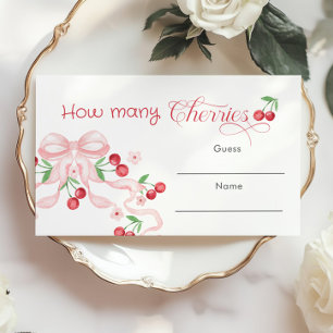 Wie viele Cherries Pink Bow Baby Duschgame Begleitkarte