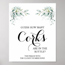 Wie viele Corks Eucalyptus Brautparty-Spielzeichen Poster