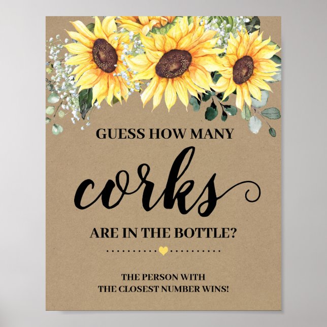 Wie viele Corks Grünpflanzen Sonnenblumen Dusche S Poster (Vorne)