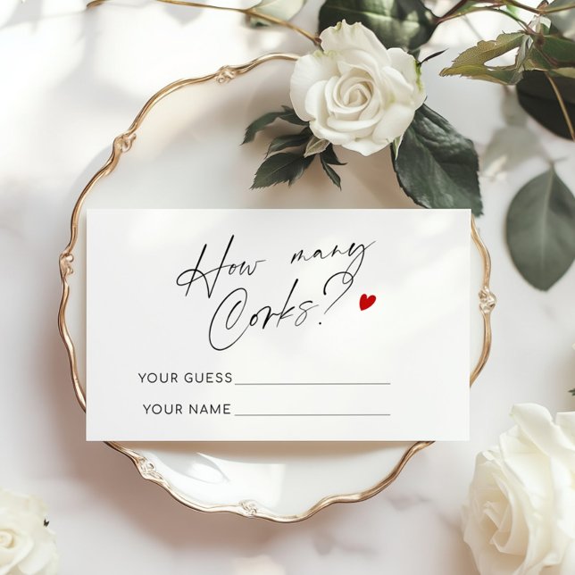 Wie viele Corks Minimalistisches Brautparty Begleitkarte (Von Creator hochgeladen)