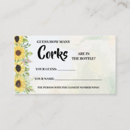 Wie viele Corks Sonnenblumen Brautparty Game Card Platzkarte