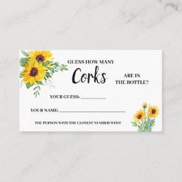 Wie viele Corks Sonnenblumen Brautparty Game Card Platzkarte