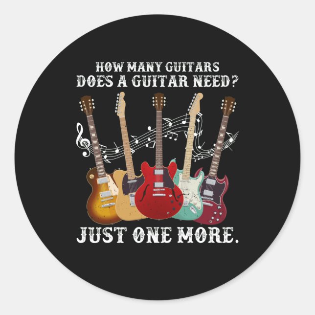 Wie viele Gitarren geben Guitar Player Runder Aufkleber (Vorderseite)