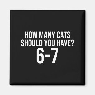 Wie viele Katzen sollten Sie haben 6-7 Lustige 67 Magnet