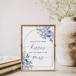 Wie viele Kisses Brautparty Dusty Blue Game Poster