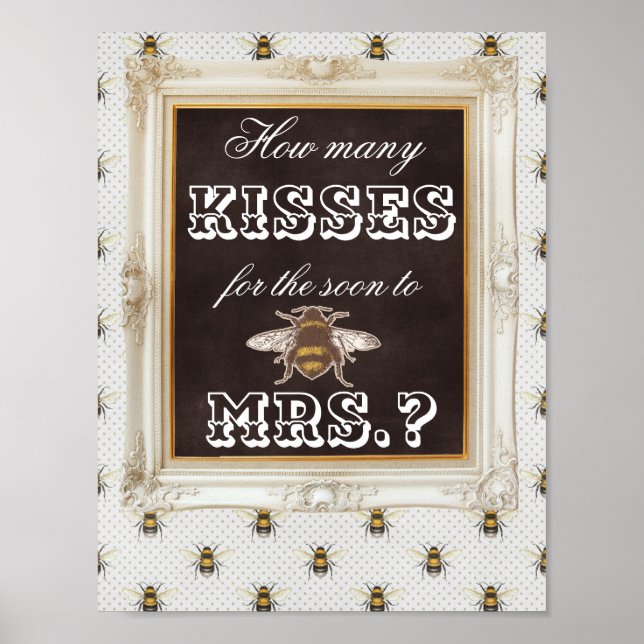 Wie viele Kisses Brautparty Game-Background Poster (Vorne)