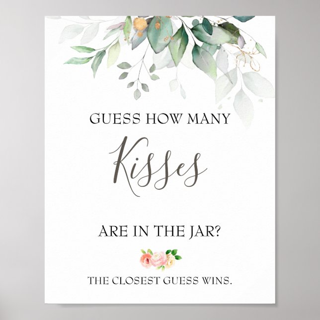 Wie viele Kisses Brautparty Game Poster (Vorne)