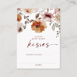 Wie viele Kisses Brautparty Game Terracotta Card Platzkarte