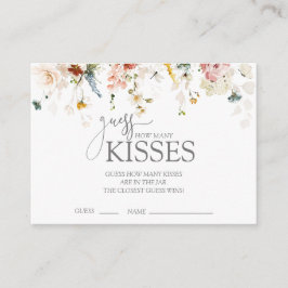 Wie viele Kisses Floral Elegantes Brautparty Spiel Begleitkarte