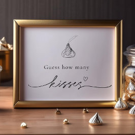 Wie viele Kisses Shoessing Guessing Game Sign Poster