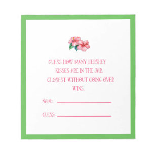 Wie viele Kisses Tropical Guessing Cards Notizblock