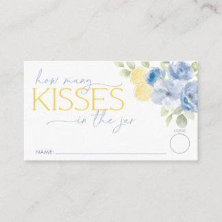 Wie viele Küsse Blue Lemon Bridal Shower  Begleitkarte