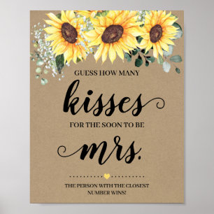 Wie viele Küsse für die baldige Frau Sunflowers Sc Poster