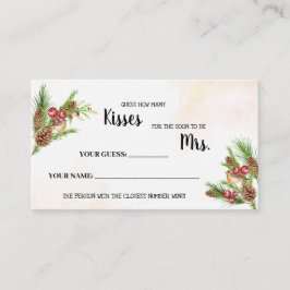 Wie viele Küsse für Mrs. Christmas Shower Game Platzkarte