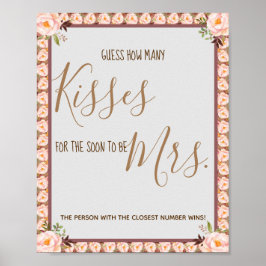 Wie viele Küsse für Mrs. Pink Duwer Game Sign Poster