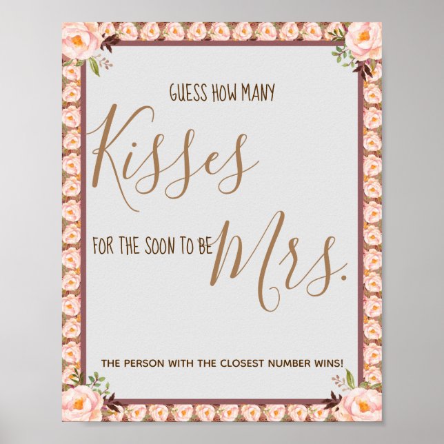 Wie viele Küsse für Mrs. Pink Duwer Game Sign Poster (Vorne)