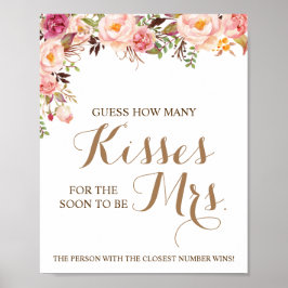 Wie viele Küsse für Mrs. Pink Duwer Game Sign Poster