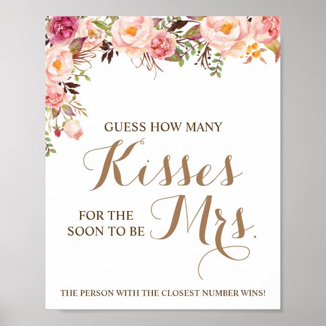 Wie viele Küsse für Mrs. Pink Duwer Game Sign Poster (Vorne)
