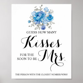 Wie viele Küsse für Mrs. Shower Game Sign Poster
