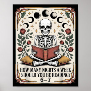 Wie viele Nächte Reading Meme 6 7 Lustiger Bücherl Poster