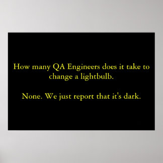 Wie viele QA Engineers braucht es, um sich zu ände Poster