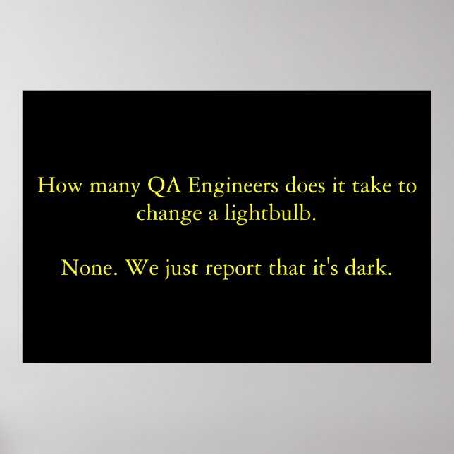 Wie viele QA Engineers braucht es, um sich zu ände Poster (Vorne)
