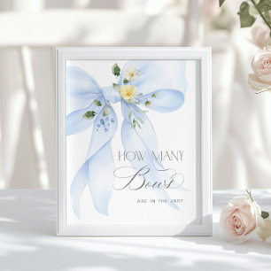 Wie viele Schleifen Blaue florale Schleife Baby Sh Poster