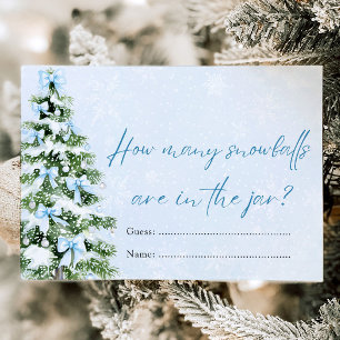 Wie viele Schneebälle Baby Shower Spiel Weihnachte Einladung