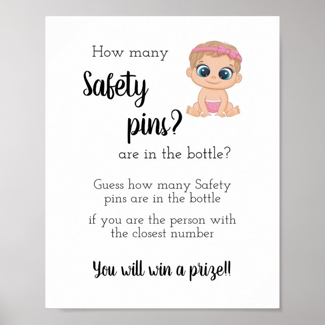 Wie viele Sicherheits-Buttone Baby Girl Poster (Vorne)