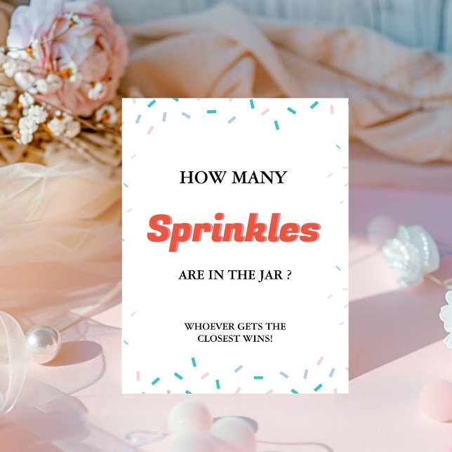 Wie viele SPrinkler im Jar Baby Shower Game Sockelschild (Von Creator hochgeladen)
