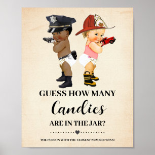 Wie viele Süßigkeiten Little Recruit Baby Shower S Poster