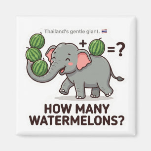 Wie viele Wassermelonen? Elefant Math Spiel Magnet