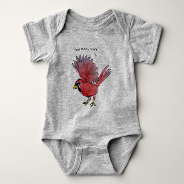 Wie Vögel Kardinal wellenartig bewegen Baby Strampler (Vorderseite)