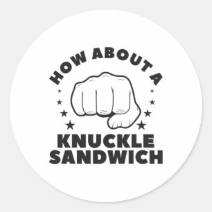 Wie wäre es mit einem Faust-Sandwich-Boxer  Runder Aufkleber