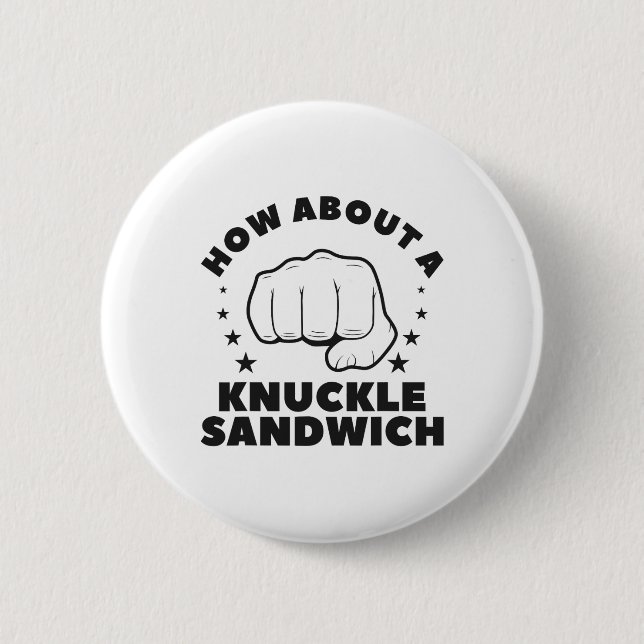 Wie wäre es mit einem Knuckle Sandwich Boxer? Button (Vorderseite)